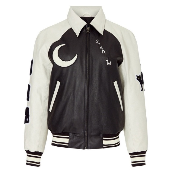 STADIUM by Stadium Good Number #8 Lucky 100% Leather Jacket MSRP$525 - Picture 3 of 16